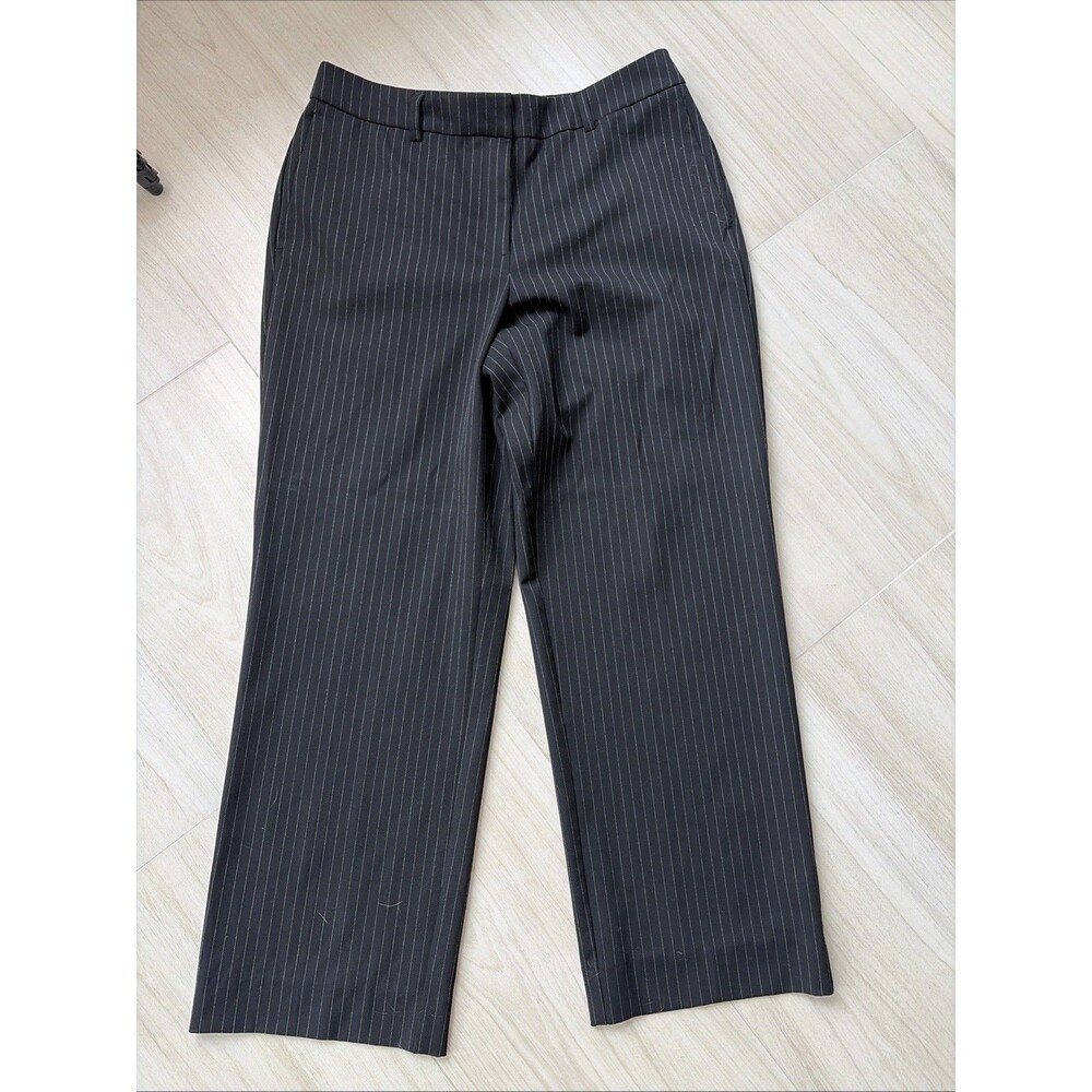 Rachel Zoe Black Pin Stripe Work Audra Dress Pants Women's Sz 10 Petite